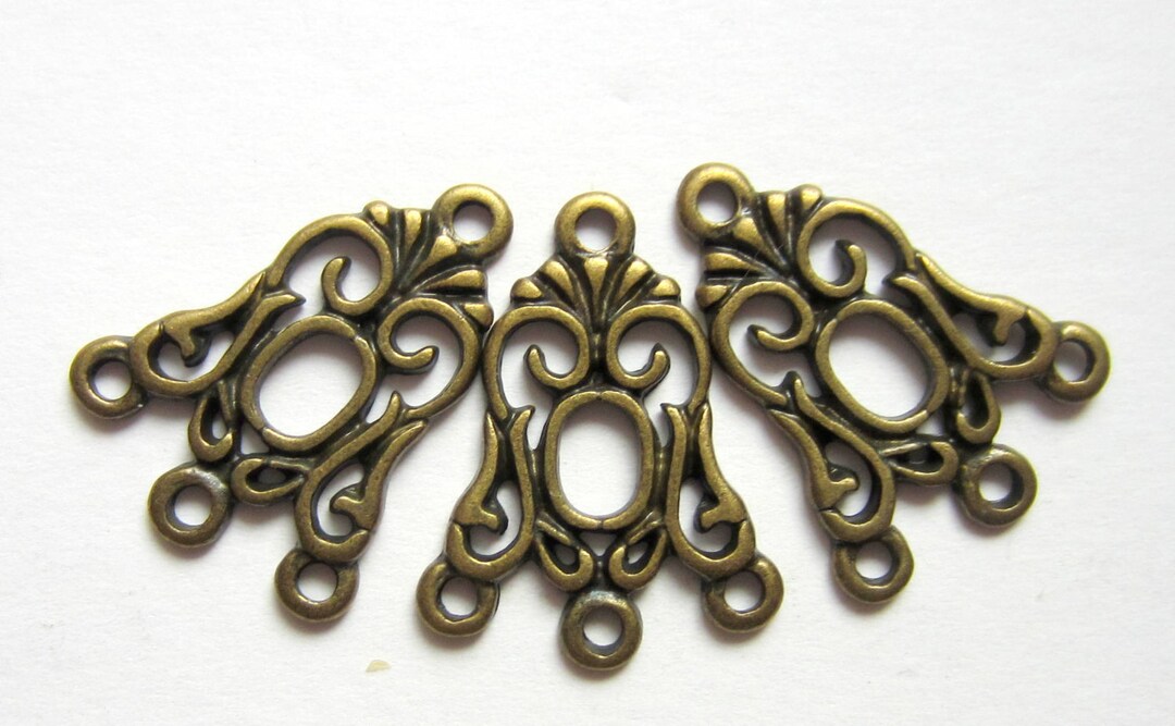 18 Jewelry Connectors Antique Bronze Earring Connector Links Jewelry
