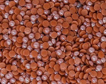 Glascabochons, perlmuttfarbene halbrunde Cabochons, siennabraune Kuppelperlen, Miniatur-Bastelaccessoires