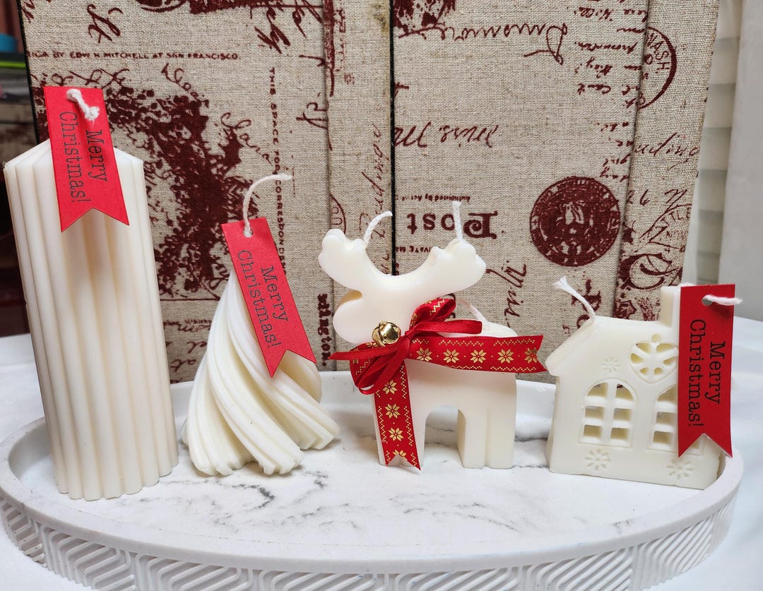 Handmade Christmas Soy Candle Set: Holiday Home Decor - Etsy