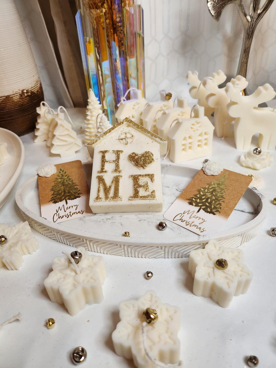 Handmade Christmas Soy Wax Candles: Holiday Home Decor Gift - Etsy