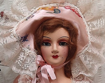 Vintage Boudoir Bed Doll Standard "Keeneye" Composition breast plate head & limbs - ClaraBelle