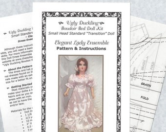 Boudoir Bed Doll Dress Pattern Size Small Standard Transition W-K-S