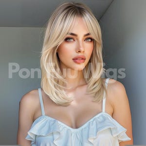 20 Inch Long Blonde Wigs For Women Synthetic Hair Wig, Layered Wigs, Ombre Wig, Synthetic Wig, Women Blonde Wig, Natural Wig, Wig For Woman