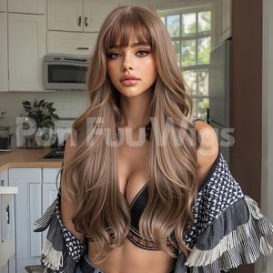 28 Inch Brown Blonde Wigs, Ombre Wigs, Long Wavy Wigs, Natural Wigs, Synthetic Hair, Woman Hair Wigs, Cosplay Wigs, Daily Wig, Wig For Woman