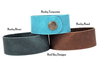 Thin Leather Bracelet Supply - 3/4" Width - Pack of 5- Neutral Leather Supply, Unisex Jewelry Making, Rugged, Earthly Leather Blanks