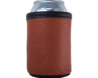 Leather Can Holder, Beer Coolie in Standard or COORS® Size, Stubby Can, 3rd Anniversary or Groomsmen Gift