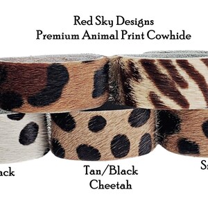 Cowhide Cuffs, SINGLE 5/8 Width Bracelet with Swarovski Crystal Snap, Animal Print or Acid Wash, Birthday or Leather 3rd Anniversary Gift image 5