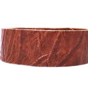 Unisex Leather Cuff, 1 SINGLE Bracelet, Distressed, Rugged Bracele Gift for Him or Her, 3rd Anniversary Brown Crush