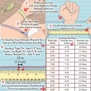 K&ouml;nnte beinhalten: Eine Tabelle mit Handgelenksma&szlig;en in Zoll und Zentimetern, mit Anweisungen, wie man sein Handgelenk f&uuml;r ein Armband misst. Die Tabelle zeigt die entsprechende Armbandgr&ouml;&szlig;e in Zoll und Zentimetern f&uuml;r verschiedene Handgelenksgr&ouml;&szlig;en. Die Tabelle enth&auml;lt auch eine Anleitung zum Hinzuf&uuml;gen zus&auml;tzlicher L&auml;nge zum Armband f&uuml;r verschiedene Passformen, wie z. B. eng, genau richtig und locker.