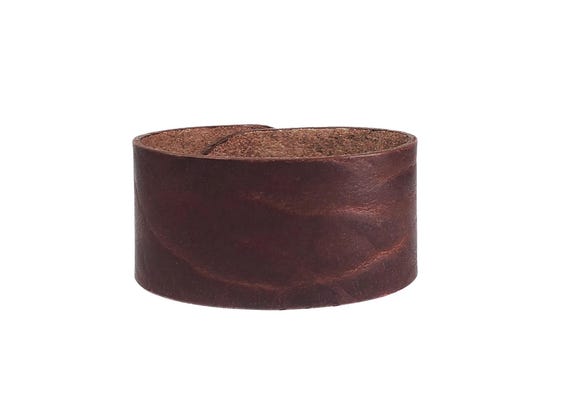 Distressed Leather Cuff Bracelet: 1 1/2 inch Unisex Rugged Band