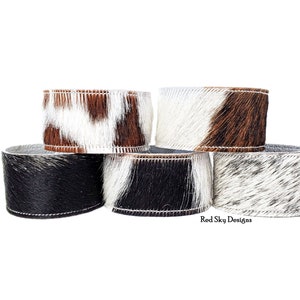 Cowhide Bracelet 1 1/4 Width Discount PACK OF 25 Natural Hair On Cowhide Cuff, Cowhide Cuffs, Volume Discount Cowhide Leather Jewelry image 4