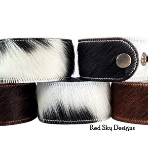 Cowhide Bracelet 1 1/4 Width Discount PACK OF 25 Natural Hair On Cowhide Cuff, Cowhide Cuffs, Volume Discount Cowhide Leather Jewelry image 2