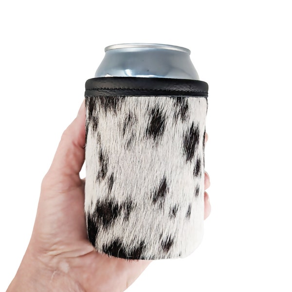 Cowhide Can Koozie Etsy