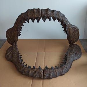 5.8 FT Megalodon Shark Jaw Replica: Stunning Giant Carcharodon – 3 Rows of Teeth, Museum-Quality Life Size Fossil for Display & Collectibles