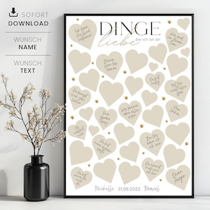 Dinge, die ich an dir liebe Geschenk für Verliebte, Liebesbotschaften, Gründe Warum ich dich liebe, Geschenkidee Jahrestag, Valentinstag