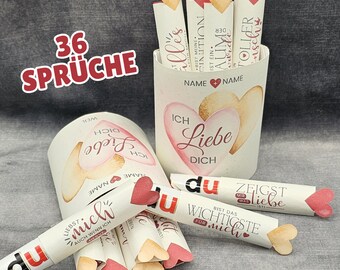 Gründe warum ich dich liebe, Duplo Banderolen Druckvorlage, Geschenk für Verliebte, Freundin, Freund, Partner, Partnerin