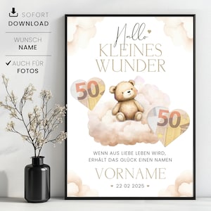 Personalisiertes Geldgeschenk zur Geburt, Geldgeschenk zum Selbstausdrucken, Kreative Geschenkidee zur Geburt, Sofortdownload
