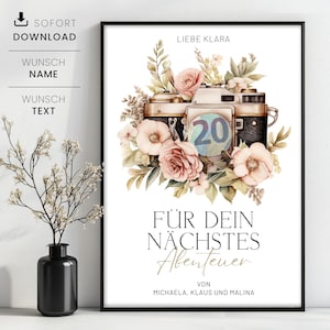 Geldgeschenk Reise, für dein nächstes Abenteuer, personalisiertes Geldgeschenk für Fotografen, Reise, Reisegutschein