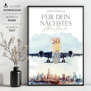 Geldcadeau voor je volgende avontuur, skyline van New York, gepersonaliseerd geldcadeau voor een verjaardag, reis, reisvoucher