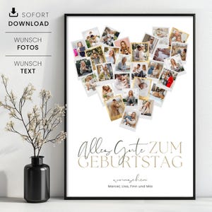 Photo collage for birthday, photo gift collage for birthday, last-minute gift for birthday to print yourself