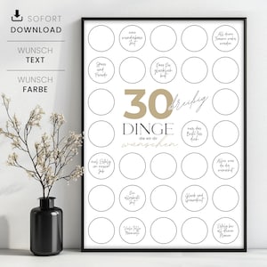 Gift to print &quot;30 things we love about you&quot; guest book template 30th birthday, instant download