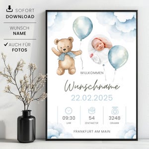 Cash gift for the birth of a boy, template for self-printing, creative gift idea for the birth, last-minute gift instant download