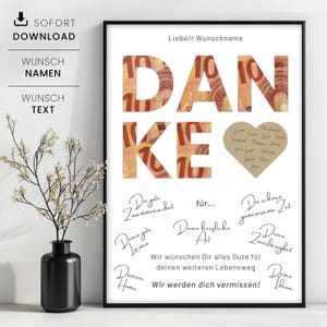 Farewell gift for colleague, cash gift for retirement, gift for job change, instant download