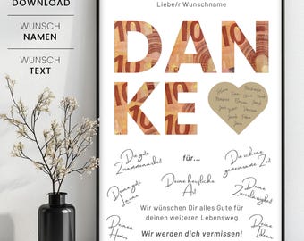 Abschiedsgeschenk Kollege Kollegin, Geldgeschenk für Ruhestand, Geschenk zum Jobwechsel, Sofortdownload