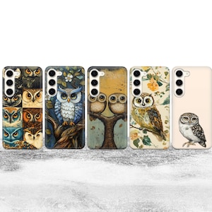 Elegant Owl Phone Case classy Cover for Samsung Galaxy S24 FE  S23 A16 A55, iPhone 16, 15 Pro, 14 13 12 11 Pixel 9 8A gift for her aesthetic
