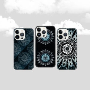 Sacred geometry Phone Case mandala Cover for iPhone 16 Pro, 15, 14, 13, 12, 11, Google Pixel 9 Pro, 8, 7A, Samsung Galaxy S24 fe, A16, A55