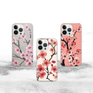 咲き誇る桜の電話ケース 桜の木カバー iPhone 16 Pro、15、14、13、12、11、Google Pixel 9 Pro、8、7A、Samsung Galaxy S24 fe、A55用