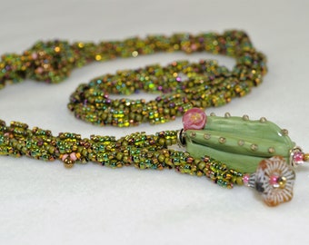 Cactus Flower Lariat Necklace