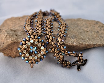 Golden Diamond Beadwoven Necklace Fancy Affair