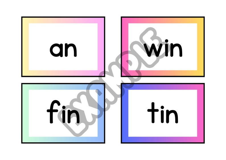 40+ CVC Words Flash Cards! Print & Cut Word Family Flash Cards for ...