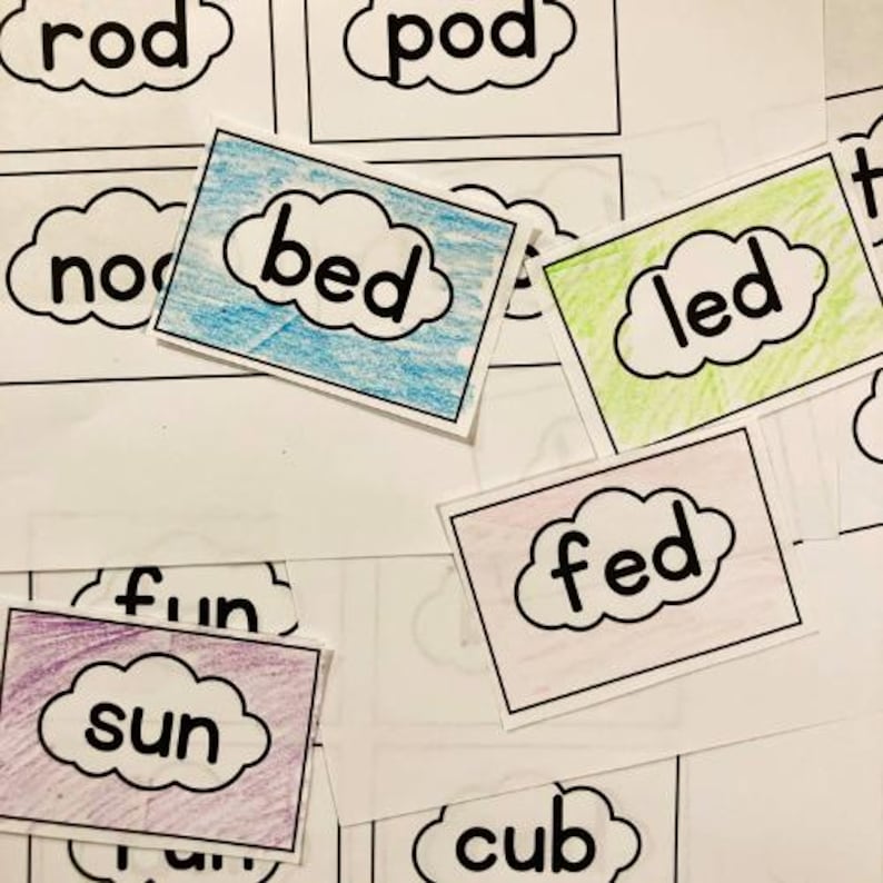 40+ CVC Words Flash Cards! Print & Cut Word Family Flash Cards for ...