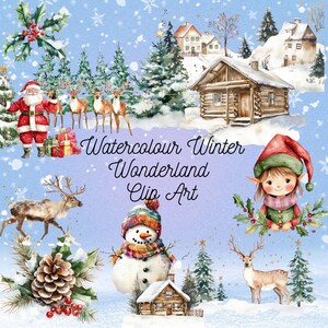 Christmas Clip art Bundle, Christmas Clipart Png Bundle, Clip art Digital Download, Watercolor Clipart Christmas Png, Clip Art Christmas