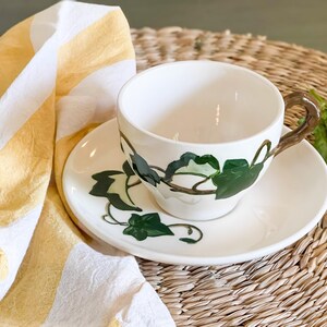 Vintage California Ivy Metlox Poppytrail Vernon Cup and Saucer Set of Two | Mid-Century Ceramic Tea Set | Retro Coffee Cups | Collectible