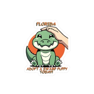 Adesivo in vinile con cucciolo di palude della Florida - Adotta un cucciolo di palude per gli amanti degli animali, regalo per bambini e adulti, decorazione ecologica