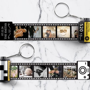 10 Personalized Photos Film Roll Keychain, Custom Photo Film Roll Keychain, Camera Film Roll Keyring, Birthday Mothers Anniversary Gift