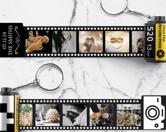 10 Personalized Photos Film Roll Keychain, Custom Photo Film Roll Keychain, Camera Film Roll Keyring, Birthday Mothers Anniversary Gift