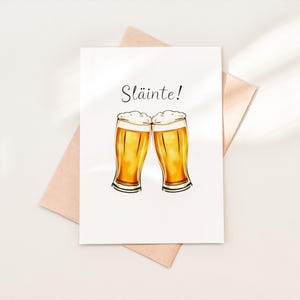 ¡Sláinte! Tarjeta de felicitación del día de San Patricio / Bendición irlandesa para la suerte y la felicidad