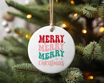 Groovy Merry Christmas Ornament: Retro Holiday Decor