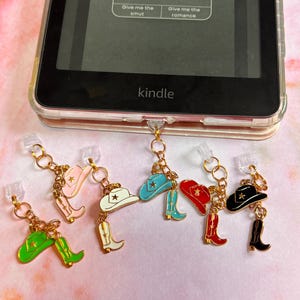 Cowgirl Hat and Boot Dust Plug Charms | Phone Accessory | Cute Charm Accessories | Fun Phone Charms | Cowgirl Gift