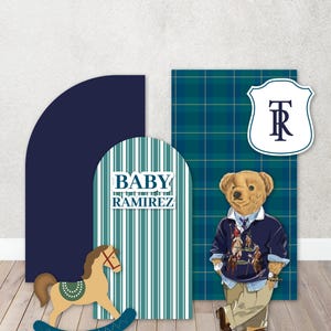 Personnages/découpes d'accessoires personnalisés dans du carton mousse, Shower de bébé, We can Bearly Wait, Révélation du sexe d'un ours polo inspiré, Shower de bébé ours en peluche