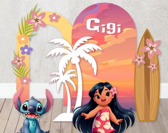 Custom Foam Board Party Backdrop & Props | Personalized Birthday Decor | Foamboard Cutouts for Photo Ops Pool Party, Beach Club, Lilo Themes