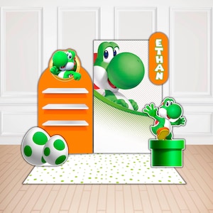 Custom Foam Board Party Backdrop & Props | Personalized Birthday Decor.Vintage Mario Galaxy zdjęcie 1