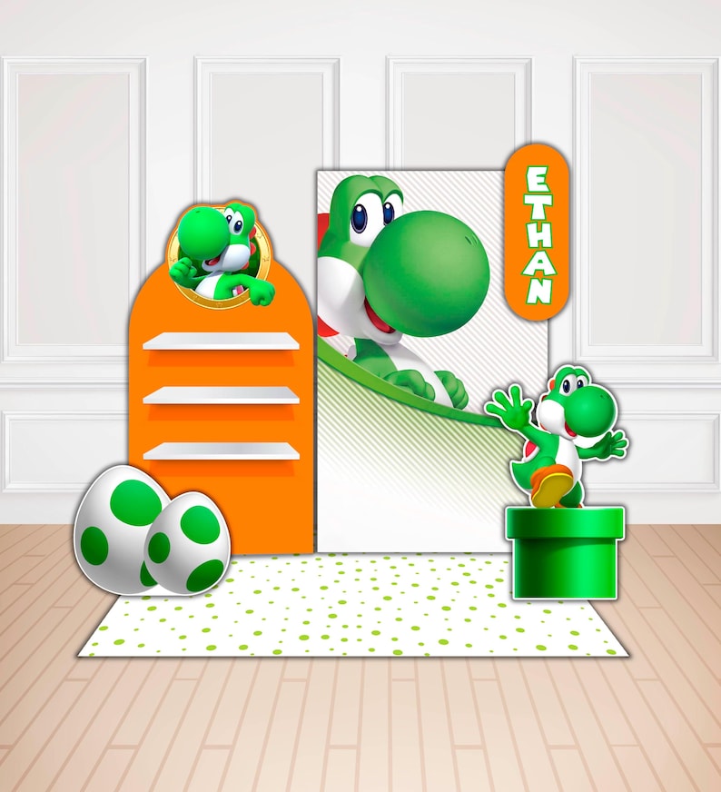 Custom Foam Board Party Backdrop & Props | Personalized Birthday Decor.Vintage Mario Galaxy zdjęcie 1