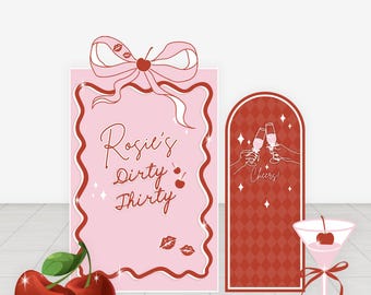 Backdrops/Cut Outs in Foam Board a Tini bit older party, 30 Flirty Thriving, RIP Twenties, Dirty Thirty, Howdy 30 Party birthday decor.