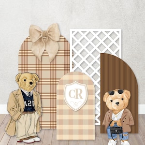 Personnages/découpes d'accessoires personnalisés dans du carton mousse, Shower de bébé, We can Bearly Wait, Révélation du sexe d'un ours polo inspiré, Shower de bébé ours en peluche