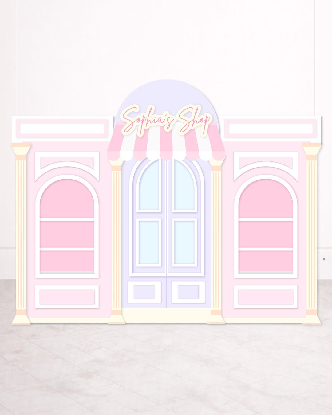 Store Backdrop Design Custom 3D or Flat Store Front Backdrop | Foam Board Shop Facade ...